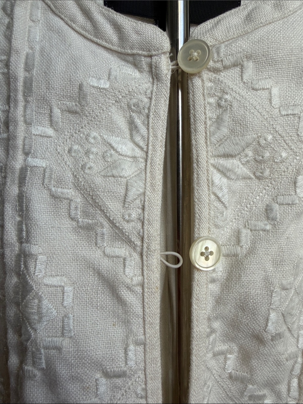 J Crew Linen Embroidered Button Up Women’s Blouse Jacket - Picture 4 of 8
